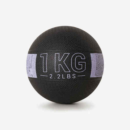
      1 kg Rubber Medicine Ball - Black/Grey
  
