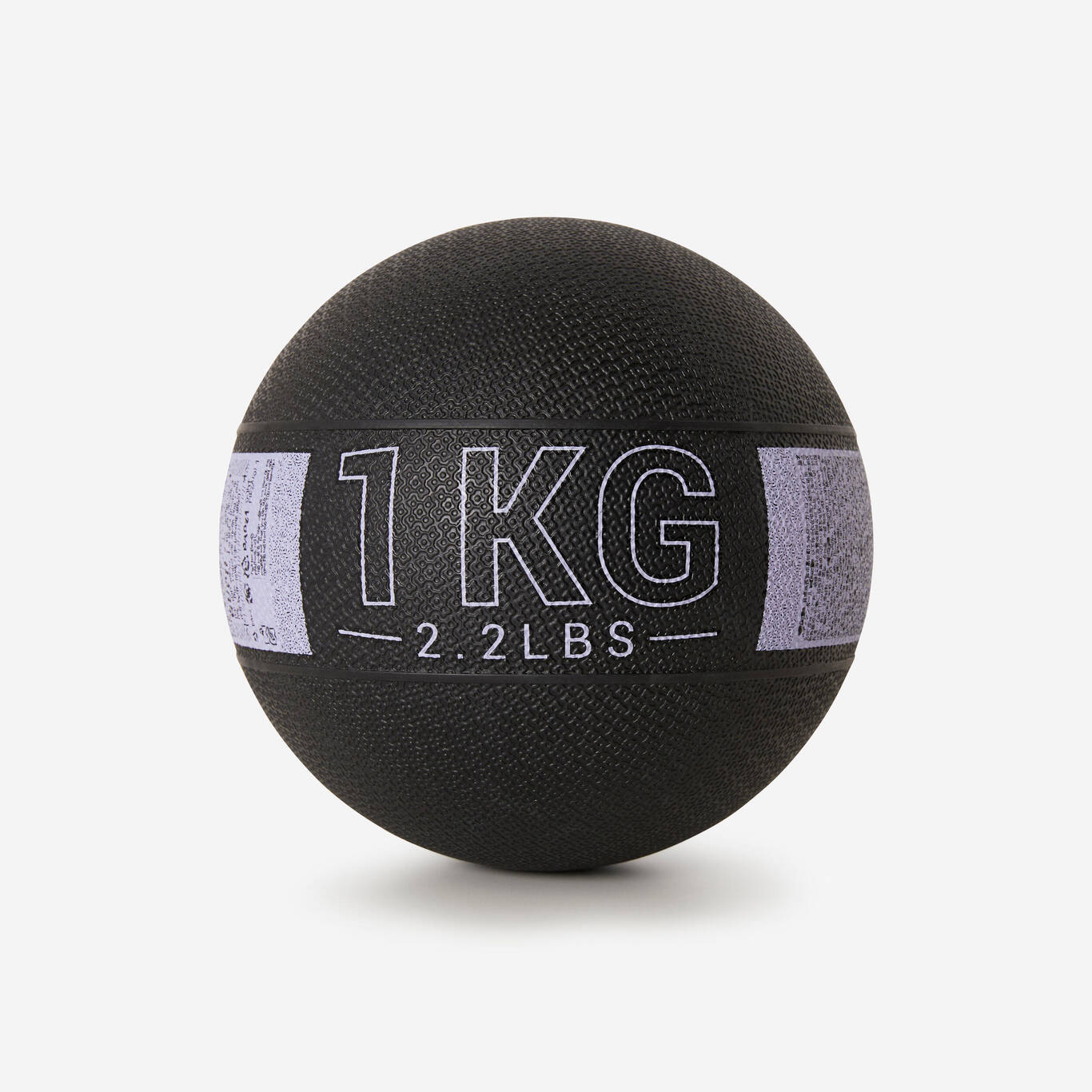 1 kg Rubber Medicine Ball - Black/Grey