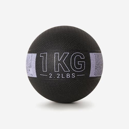 Medecine Ball 1kg caoutchouc - noir / gris