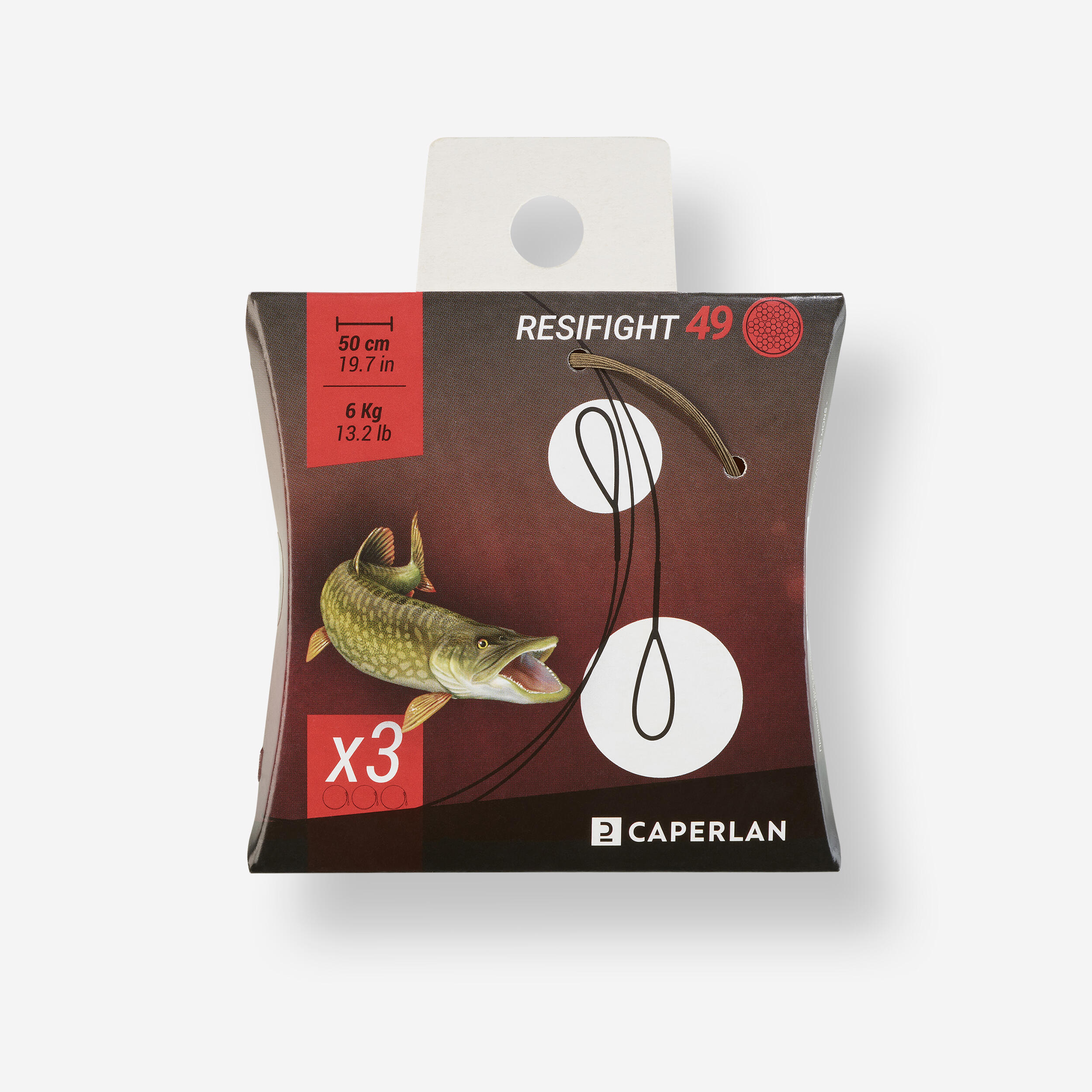 CAPERLAN RESIFIGHT 49 2 LOOPS 6 kg x3 Predator fishing leader