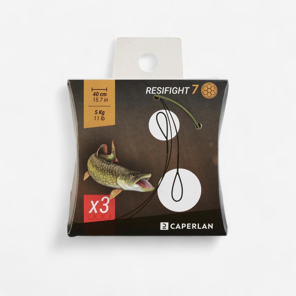 Pavadiņa plēsējzivju ķeršanai “resifight 7”, 2 cilpas, 5 kg, 3 gab.
