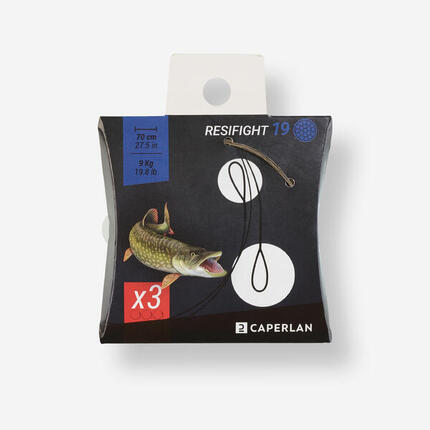 Avançon pêche carnassier RESIFIGHT 19 2 BOUCLES 7KG