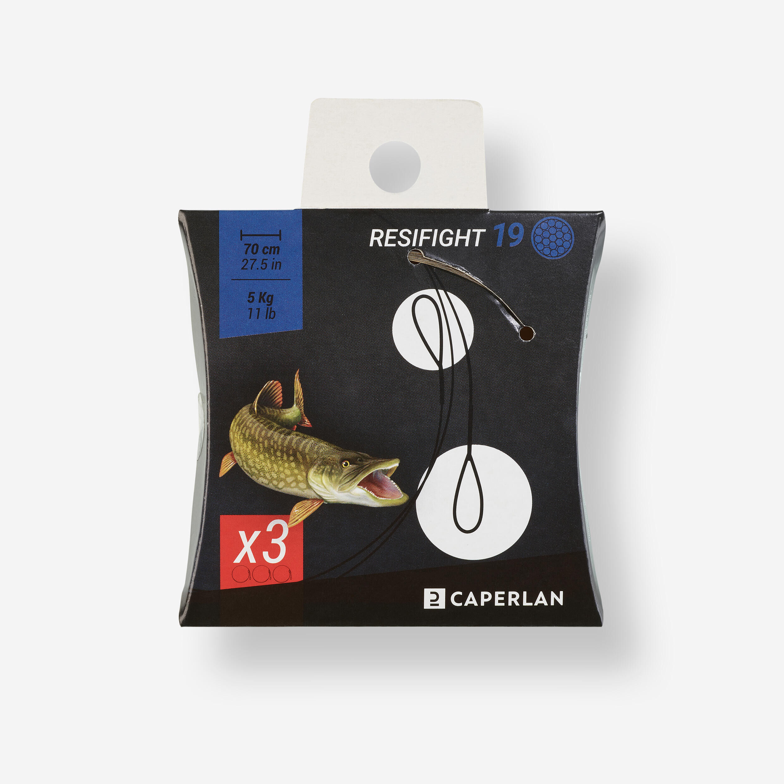 CAPERLAN RESIFIGHT RIGID 19 2 LOOPS 5 KG predator fishing leader