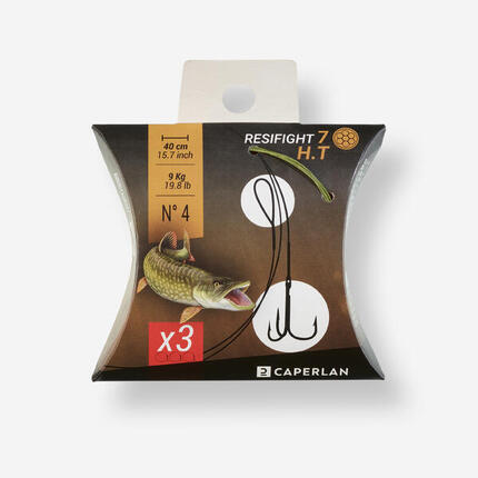 Avançon pêche carnassier RESIFIGHT 7 hameçon triple 12KG
