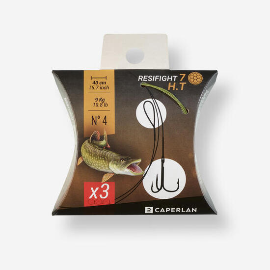 Avançon pêche carnassier RESIFIGHT 7 hameçons triple 9KG x3