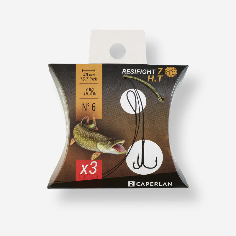 Terminali di acciaio pesca predatori RESIFIGHT 7 ancoretta 7 kg x3