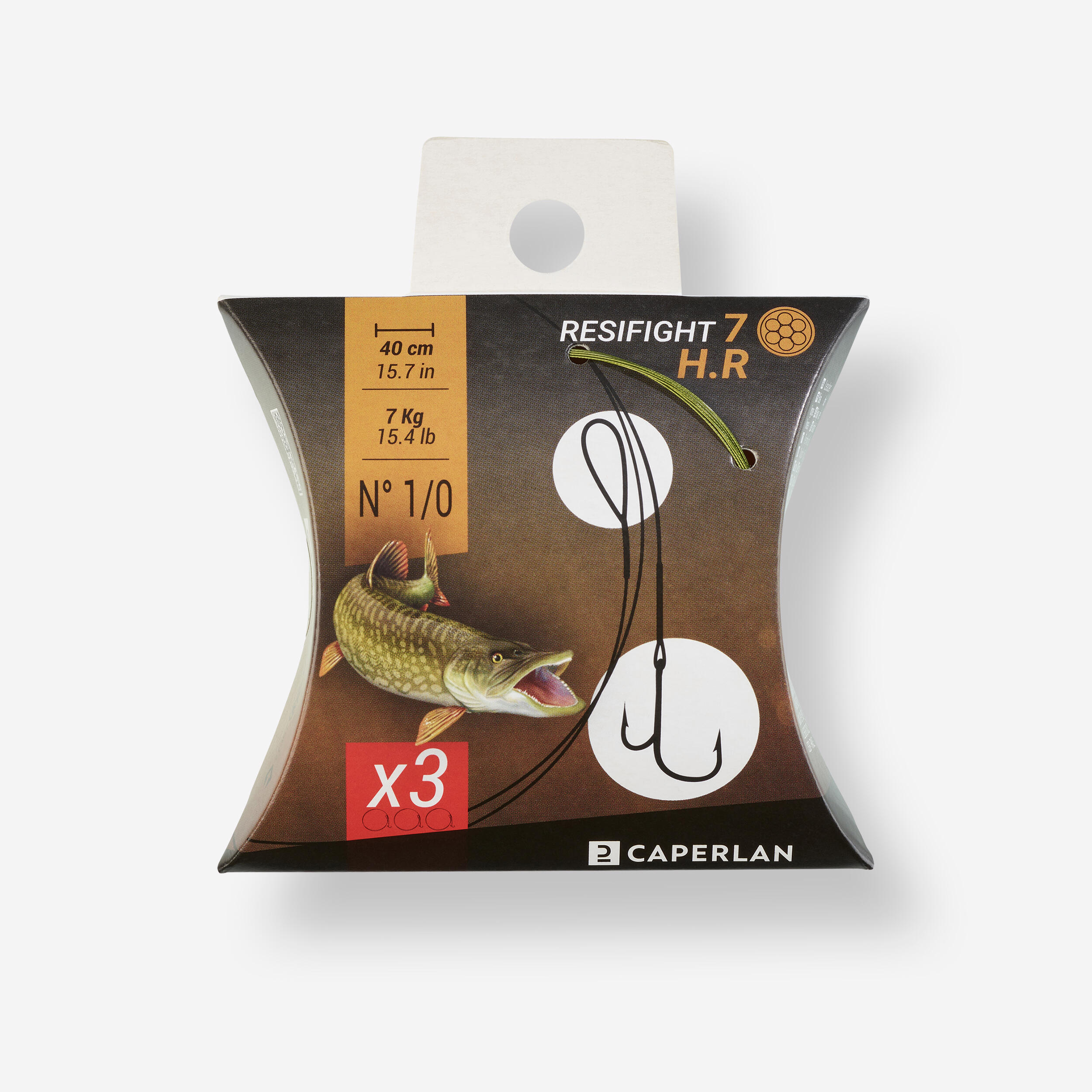 CAPERLAN RESIFIGHT 7 ryder hooks 7 kg x3 predator fishing leader