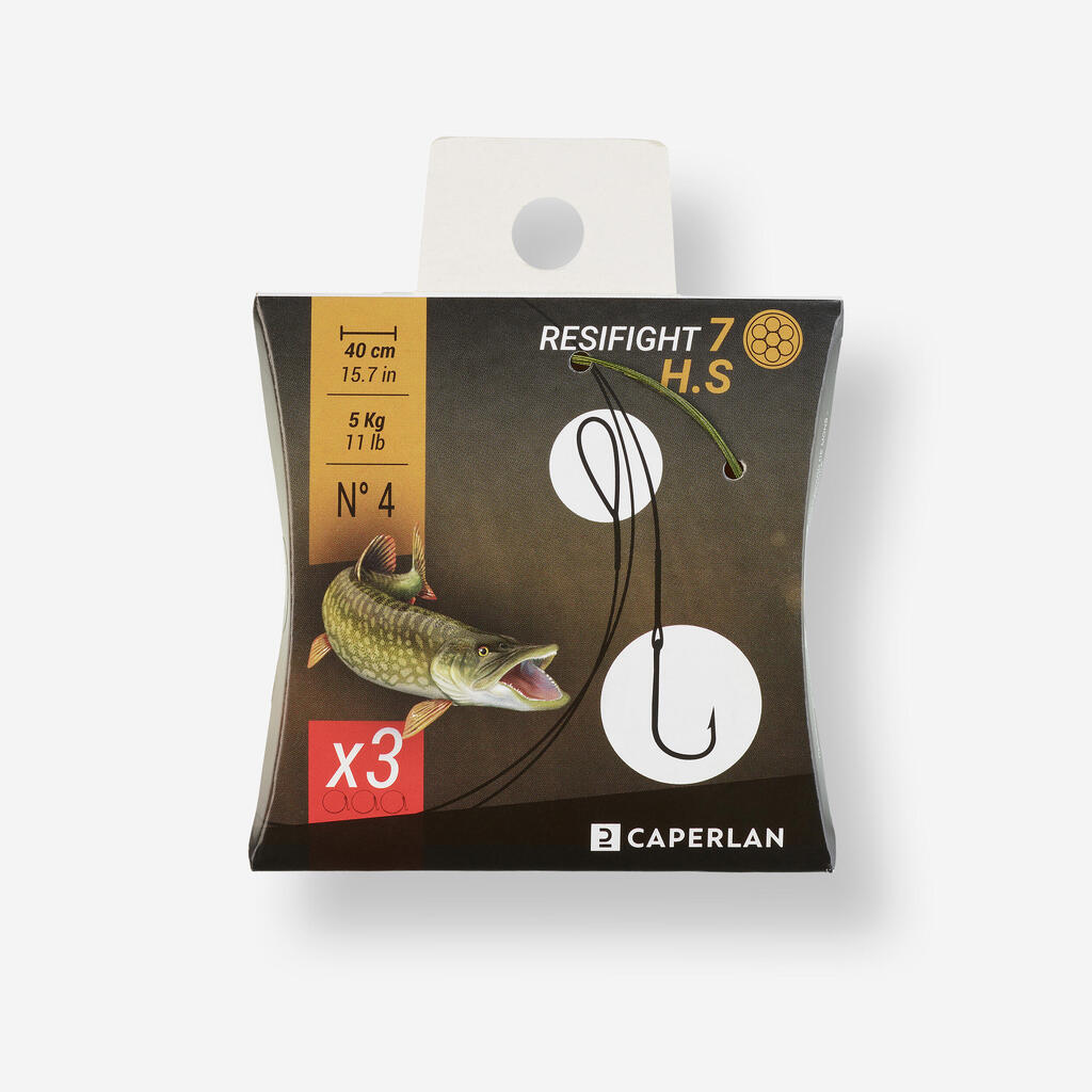 RESIFIGHT 7 single hooks 5kg x3 predator fishing leader