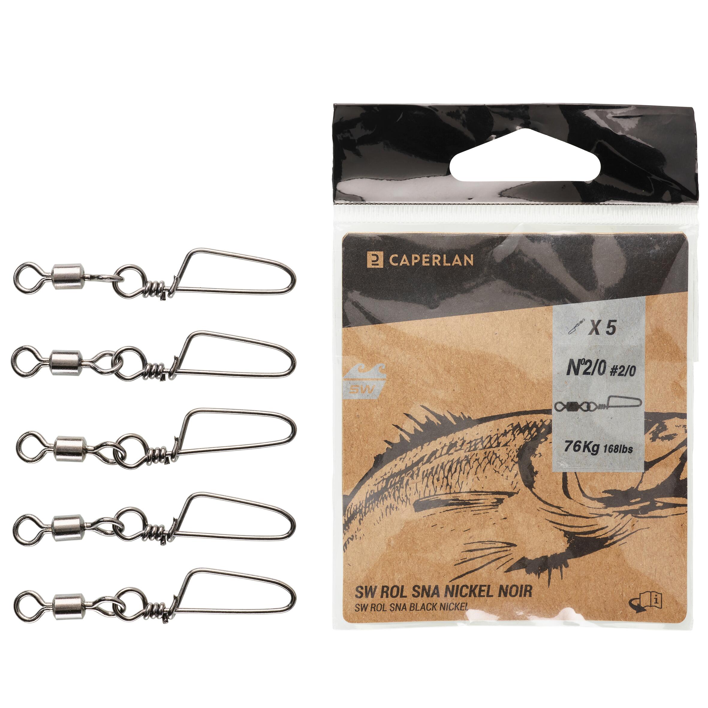 CAPERLAN Obrtlík Rolling Snap Black Nickel SW s karabínkou 5 ks 2/0 · záber 6