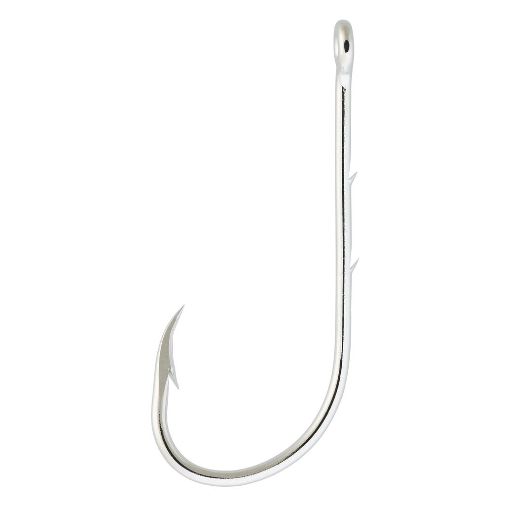 Eyed hook HOOK NICKEL WORM EYE X10 for sea fishing