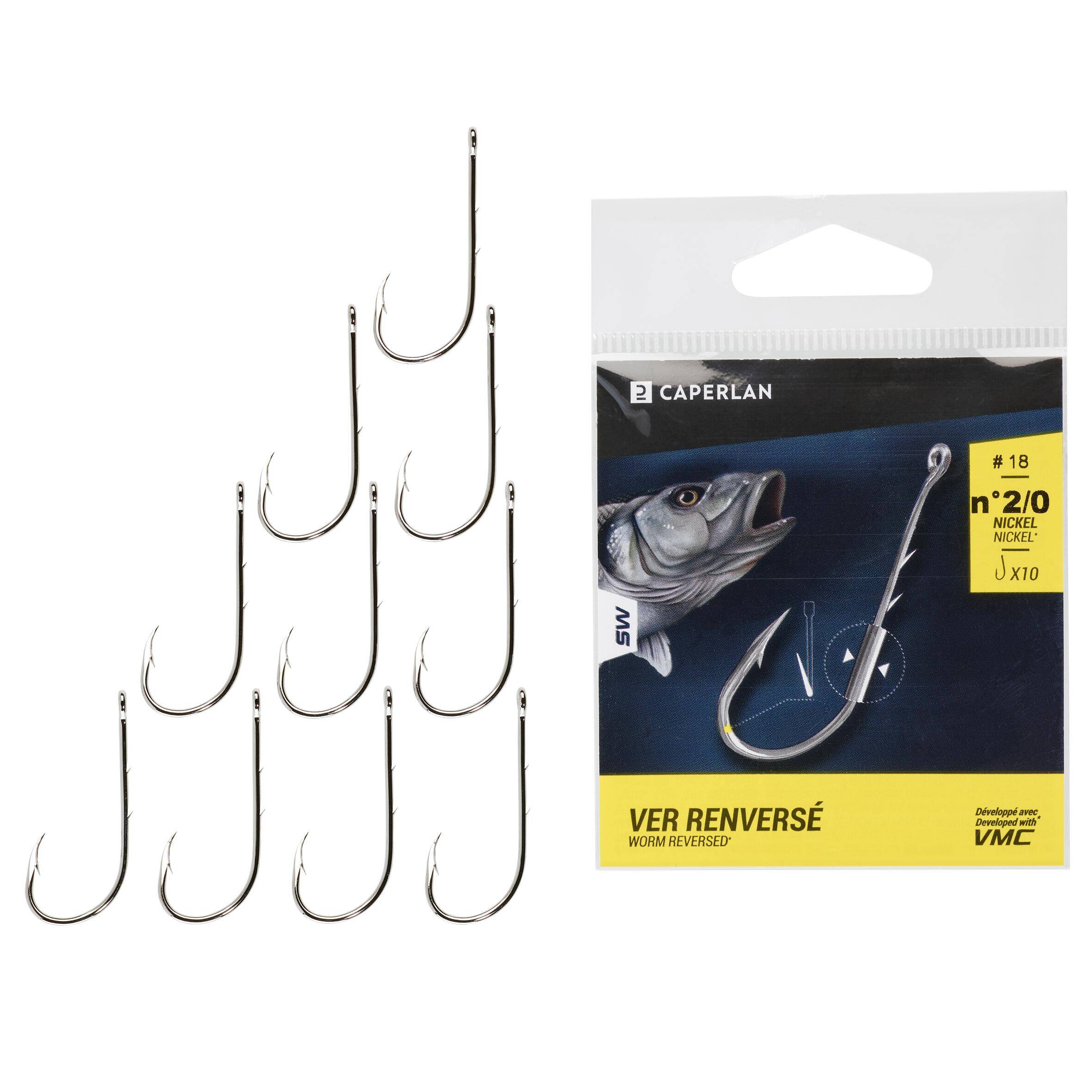 Eyed hook HOOK NICKEL WORM EYE X10 for sea fishing -  5