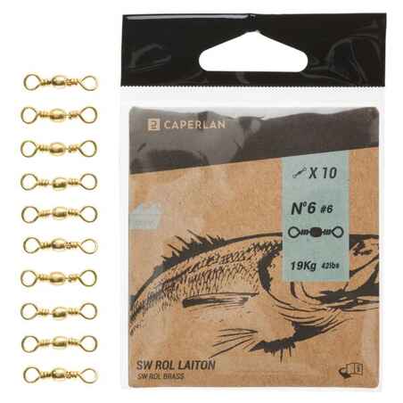 10Pcs Sea Fishing Sinker Swivels Copper Barrel Swivel Fishing Line