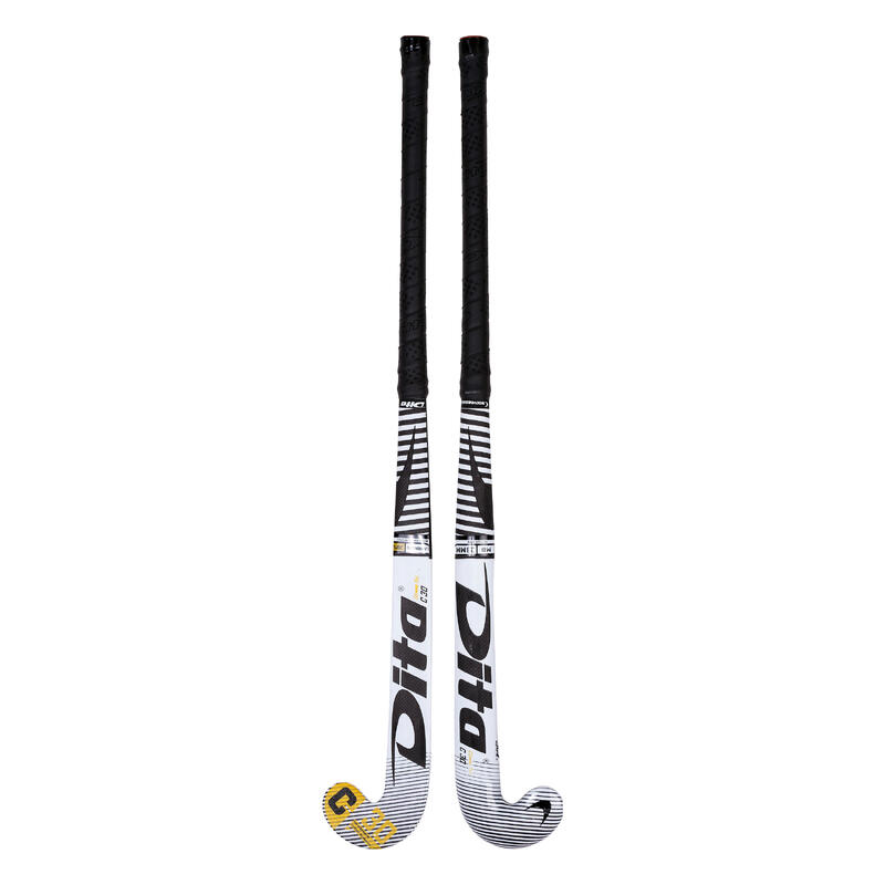 Stick de hockey ado 30% carbone mid bow Compotec C30 blanc noir