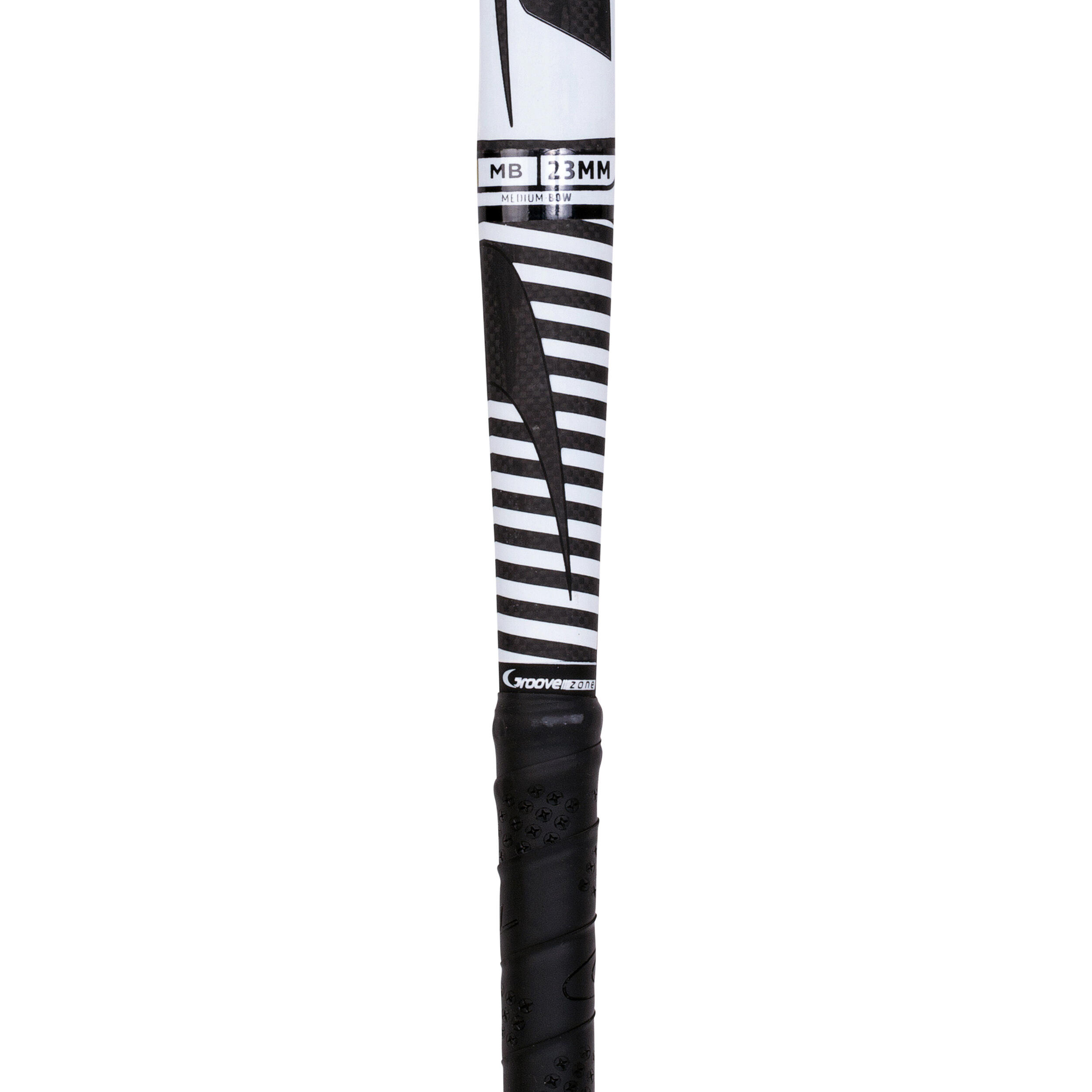 Kids' Field Hockey 30% Carbon Mid Bow Stick CompoTec C30 - White/Black 11/12