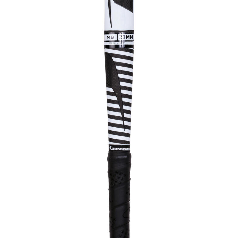 Hockeystick voor tieners Compotec C30 30% carbon mid bow wit/zwart