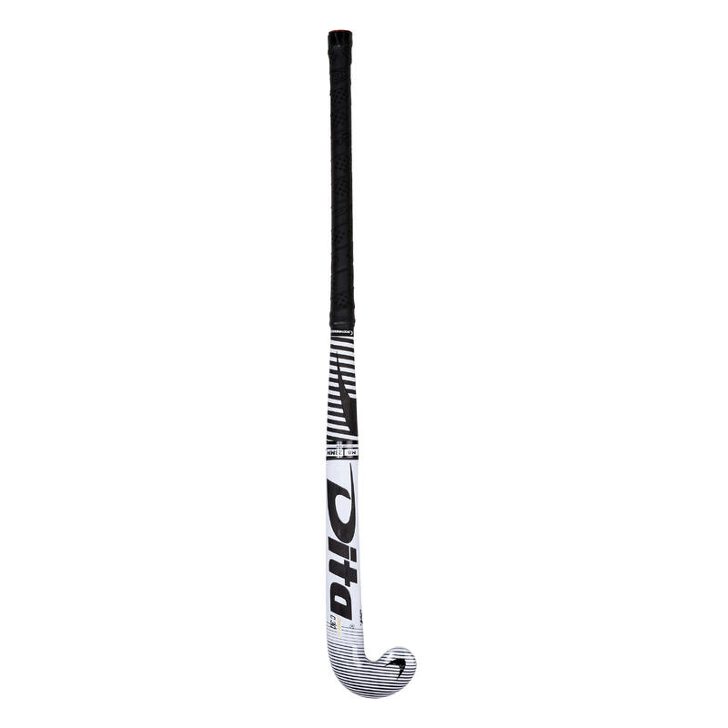 Hockeystick voor tieners Compotec C30 30% carbon mid bow wit/zwart