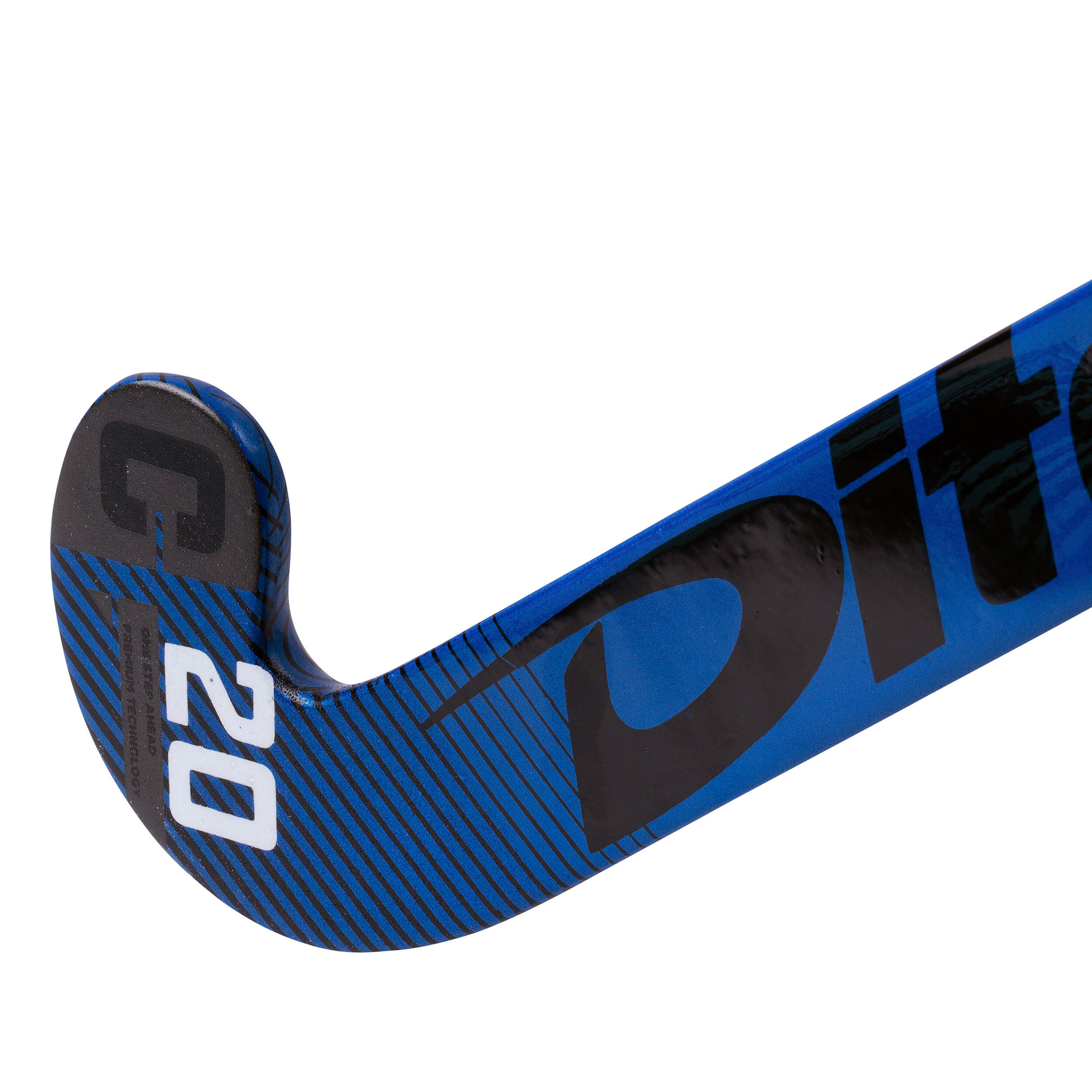 Teens' 20% Carbon Mid Bow Field Hockey Stick Fibertec C20 - Blue/Black 2/12