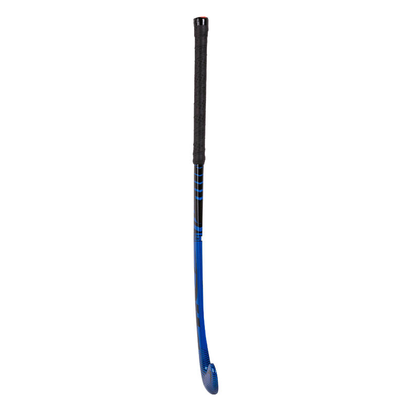 Hockeystick kind Fibertec C20 mid bow, 20% carbon blauw/zwart