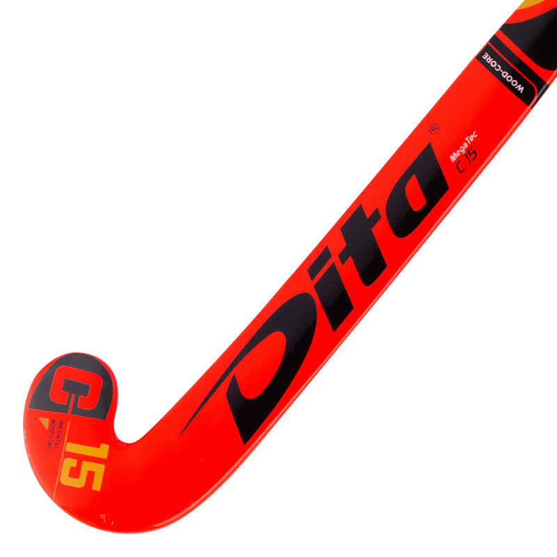 Hockeystick voor kinderen hout Megatec C15 rood