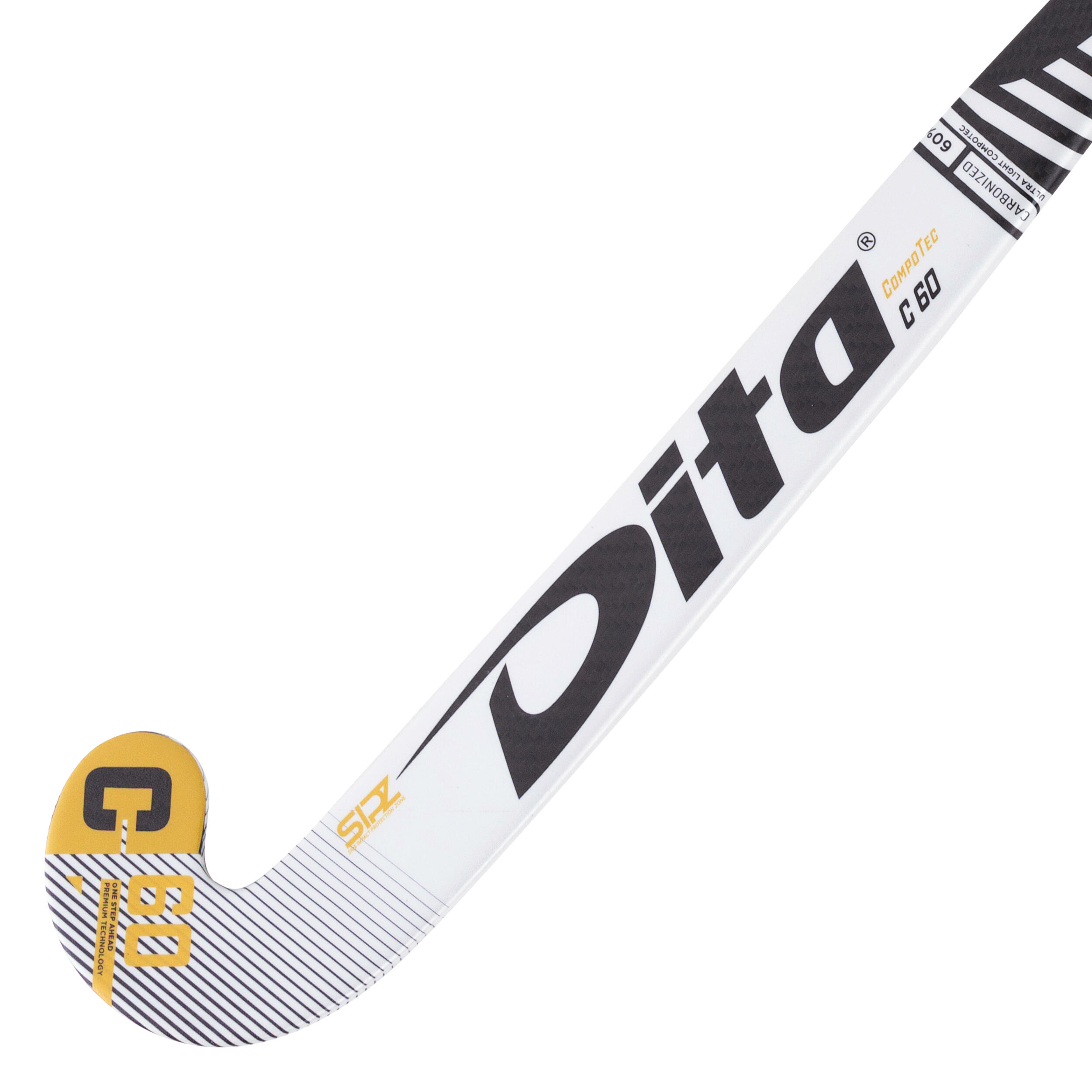 Adult Field Hockey Advanced 60% Carbon X-Low Bow Stick CompotecC60 - White/Black 3/12