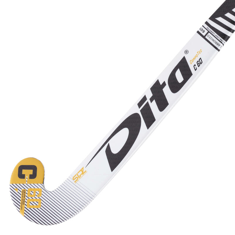 Stick de hockey sur gazon adulte expert Xlowbow 60%carbone compotecC60 blanc no