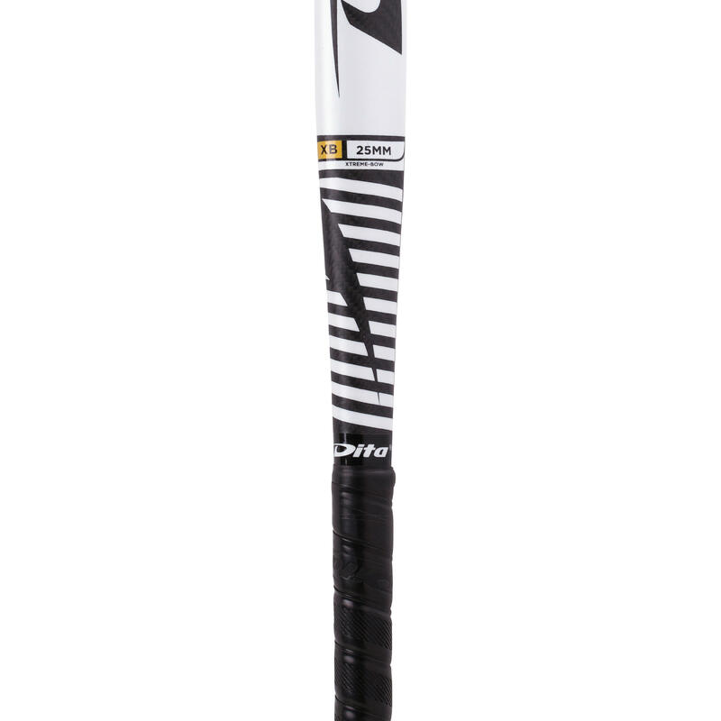 Hockeystick compotec C60 extra low bow, 60% carbon wit/zwart