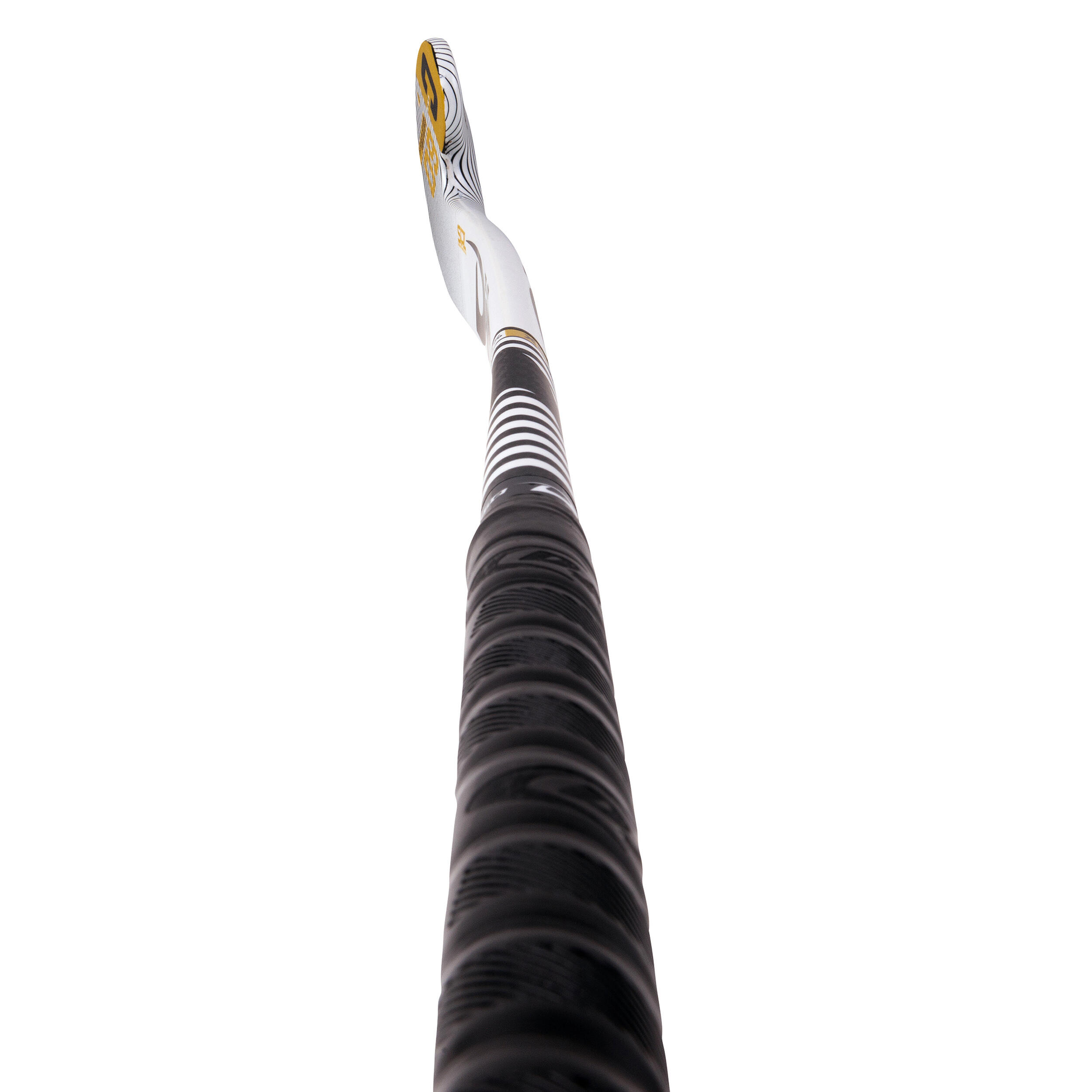 Adult Field Hockey Advanced 60% Carbon X-Low Bow Stick CompotecC60 - White/Black 10/12
