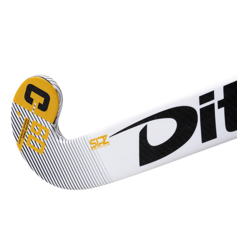 Hockeystick compotec C60 extra low bow, 60% carbon wit/zwart