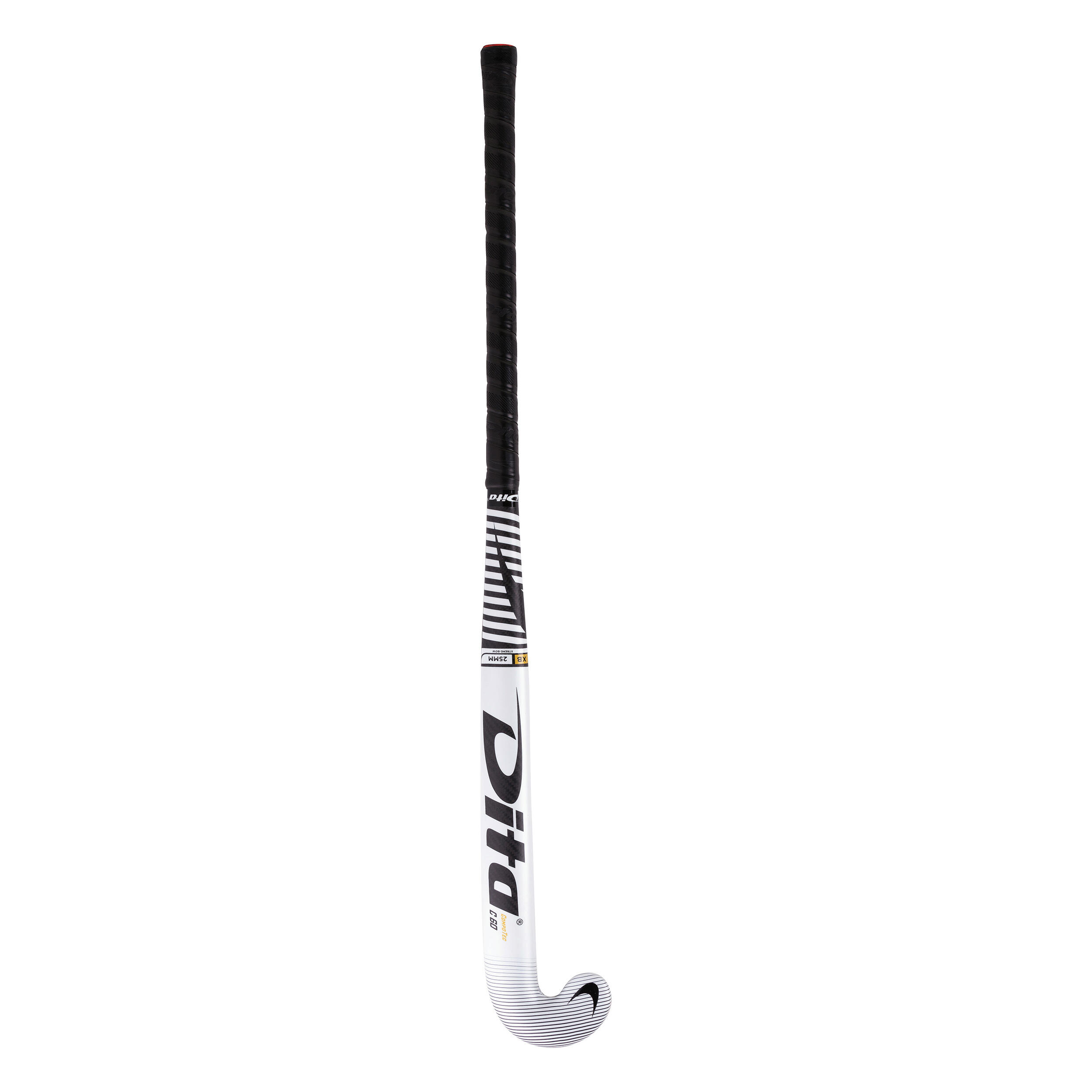 Adult Field Hockey Advanced 60% Carbon X-Low Bow Stick CompotecC60 - White/Black 7/12