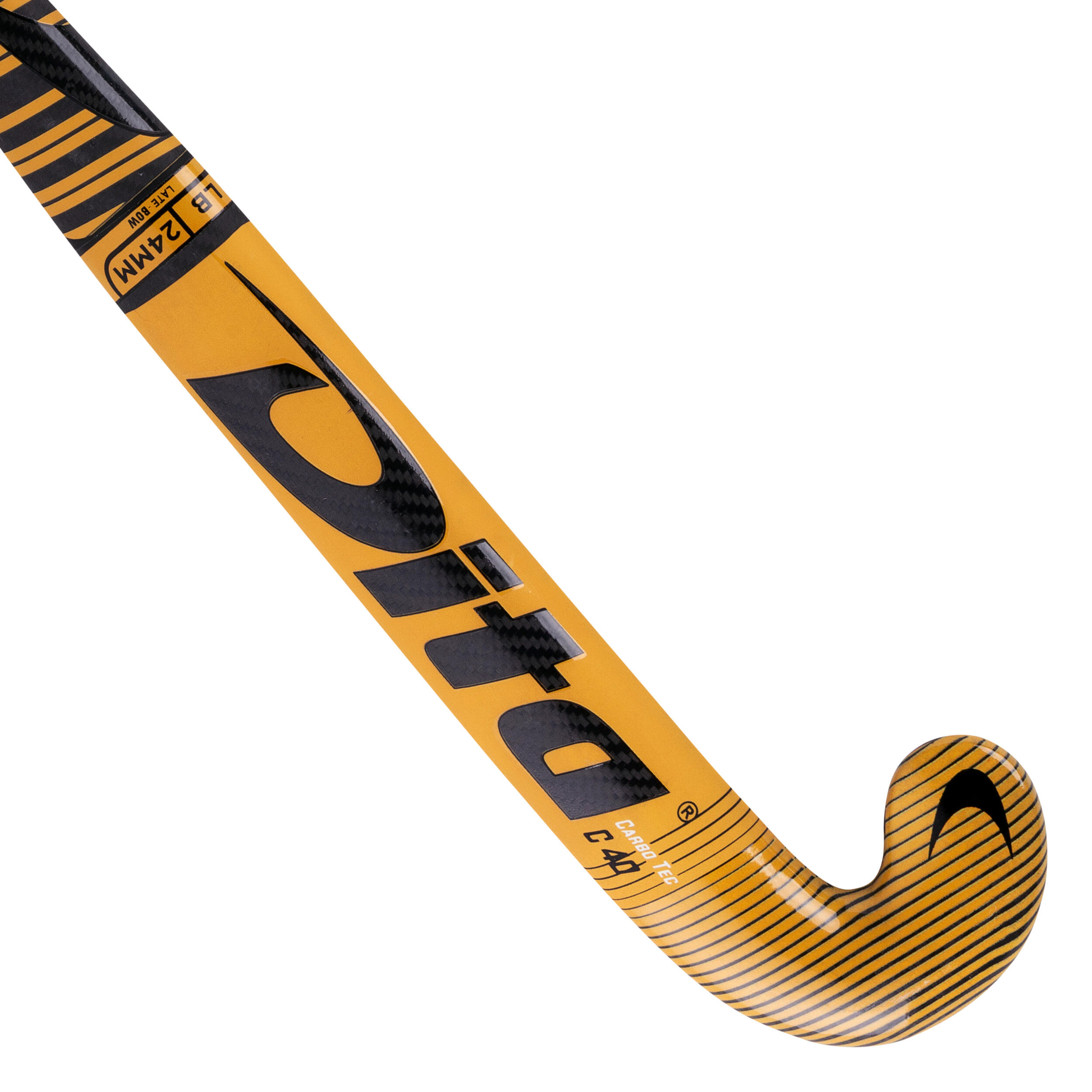 Kids' Advanced 40% Carbon Low Bow Field Hockey Stick Carbotec C40 - Golden Black 9/12