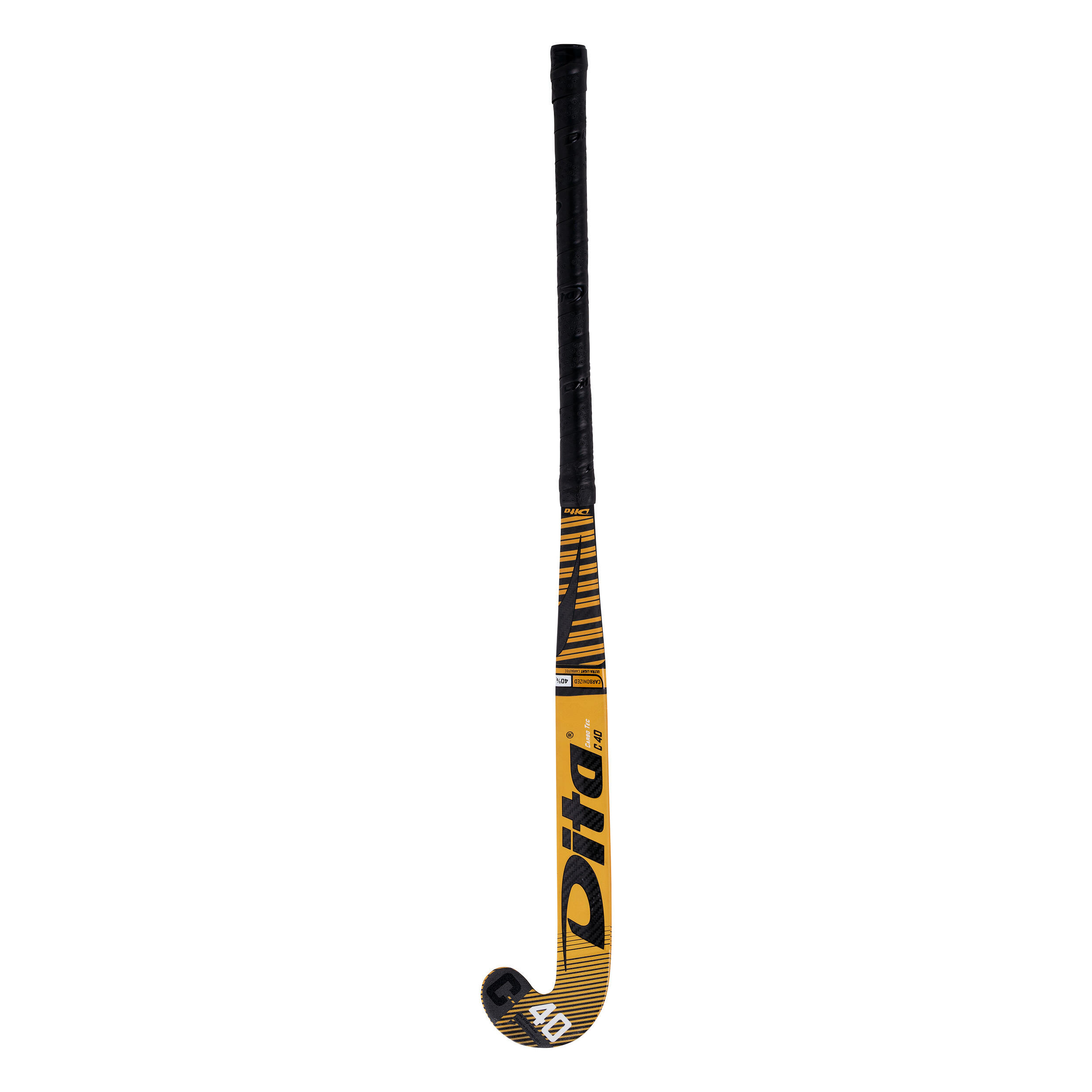 Kids' Advanced 40% Carbon Low Bow Field Hockey Stick Carbotec C40 - Golden Black 5/12