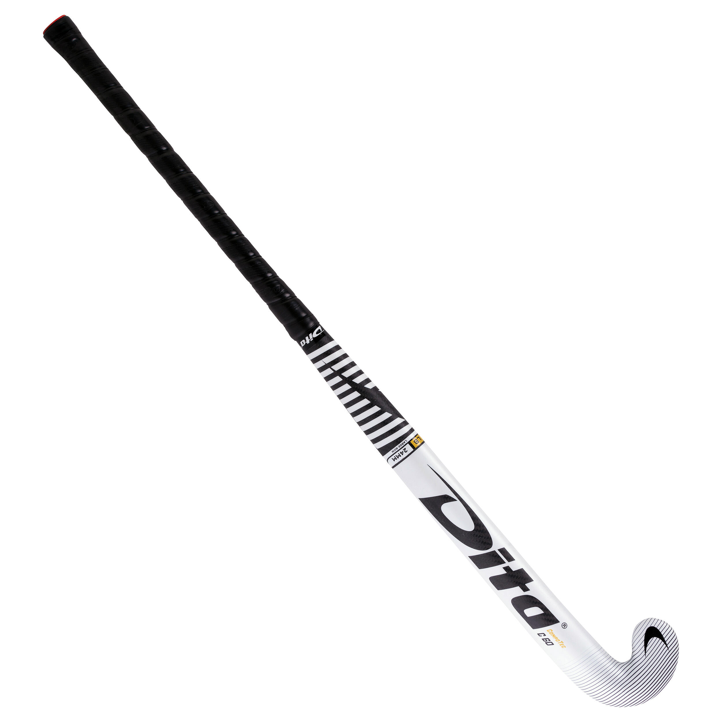 Adult Intermediate 60% Carbon Low Bow Field Hockey Stick CompotecC60 - White/Black 8/12