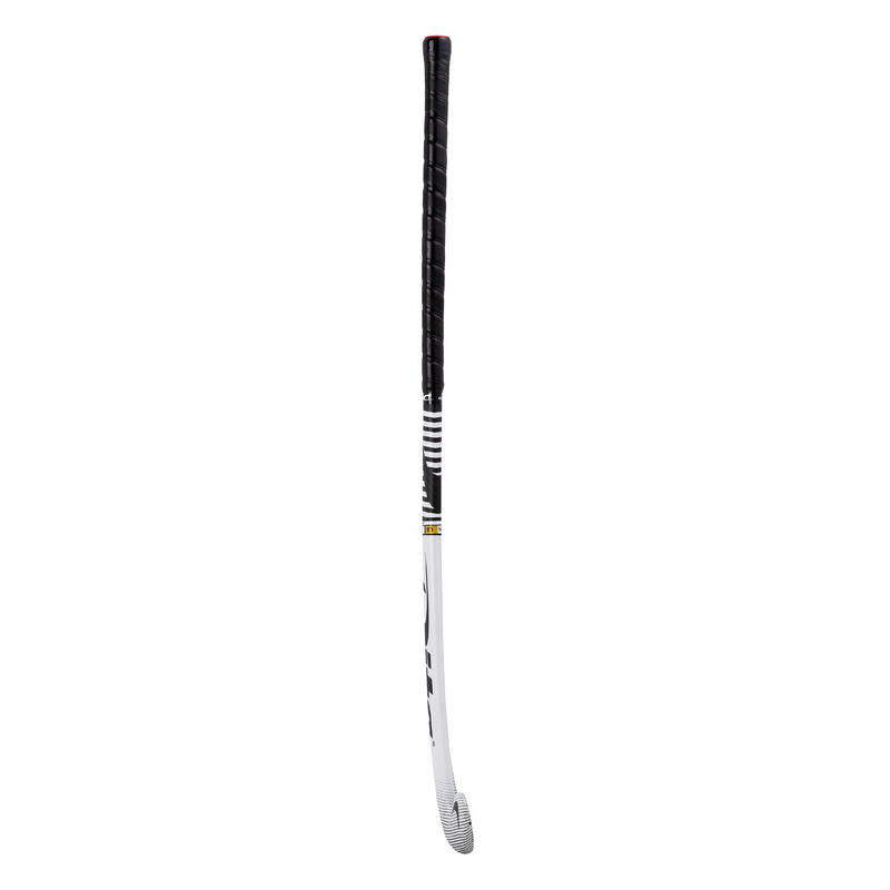 Stick de hockey adulte confirmé low bow 60% carbone CompotecC60 blanc noir