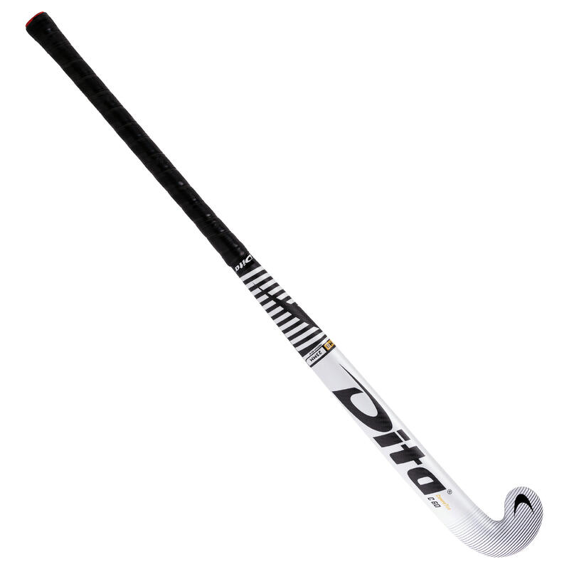 Hockeystick voor gevorderde volwassenen Compotec C60 mid bow 60% carbon wit/zwart