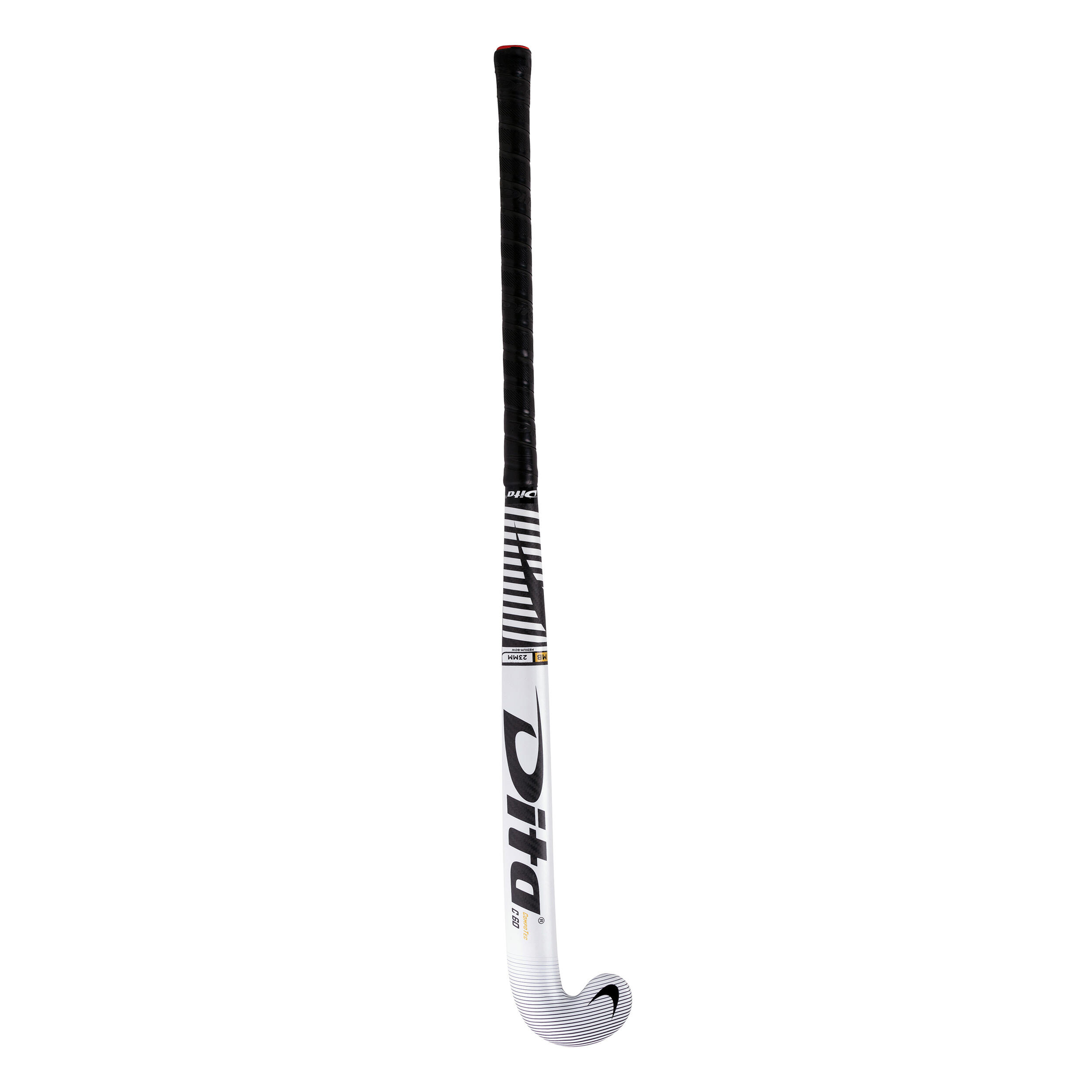 Adult Intermediate 60% Carbon Mid Bow Field Hockey Stick CompotecC60 - White/Black 7/12