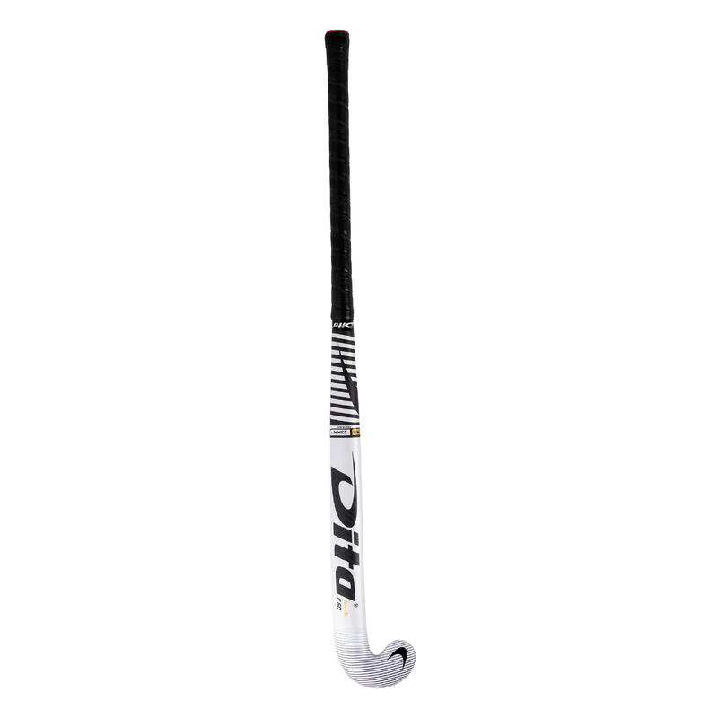 Hockeystick voor gevorderde volwassenen Compotec C60 mid bow 60% carbon wit/zwart