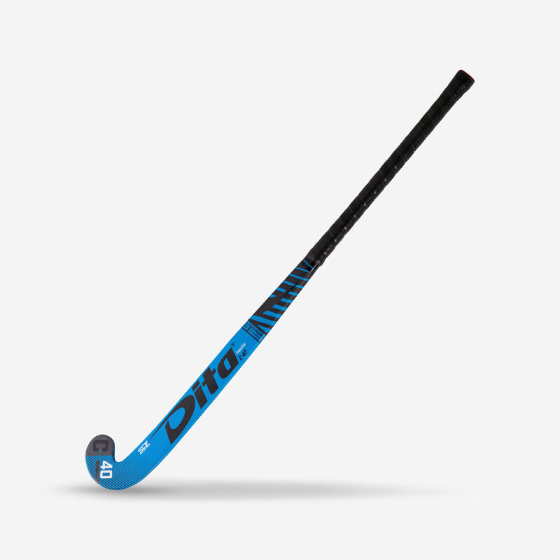 Feldhockeyschläger FiberTecC40 Mid Bow 40% Carbon Fortgeschrittene blau