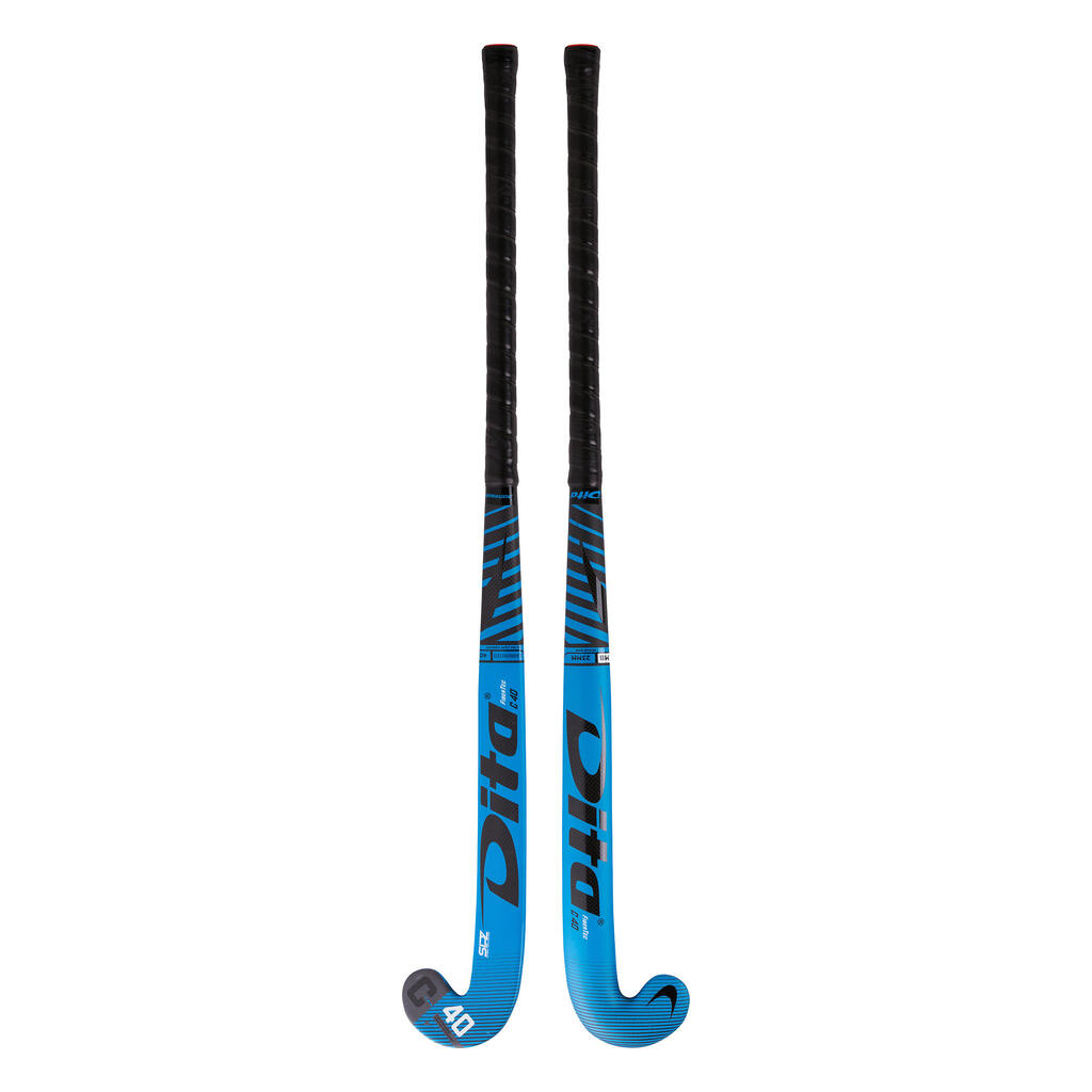 Intermediate 40% Carbon Mid Bow Field Hockey Stick FiberTecC40 - Blue