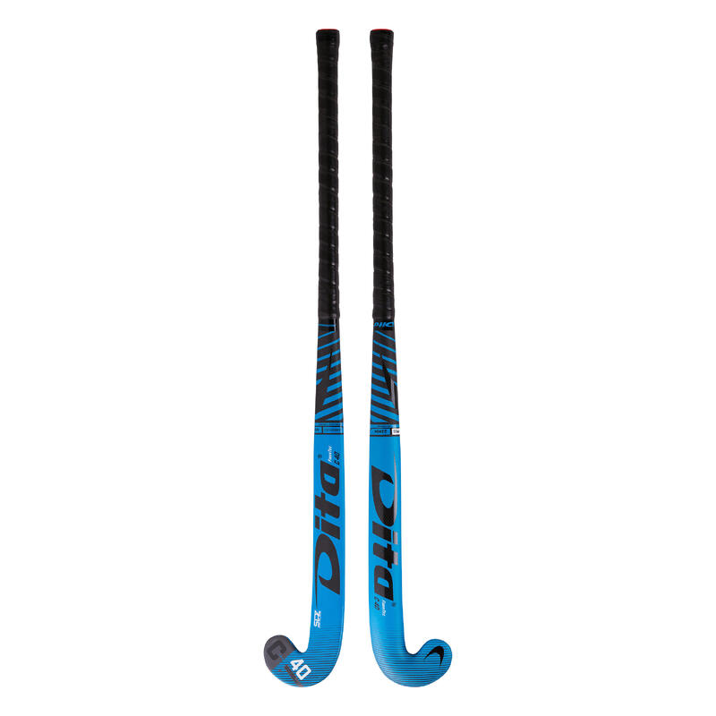 Hockeystick gevorderde volwassenen mid bow 40% carbon FiberTec C40 blauw