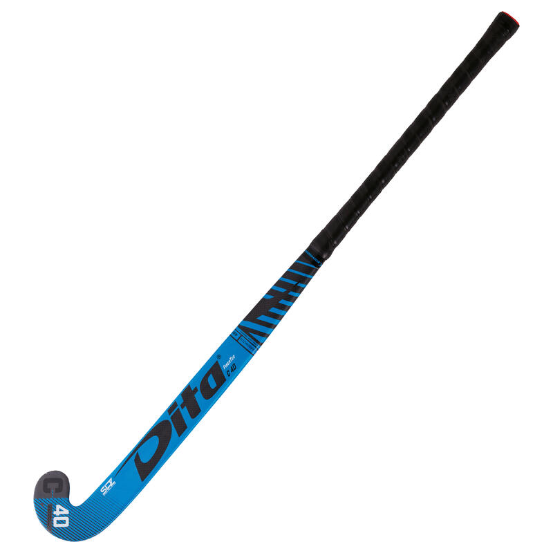 Stick de hockey/gazon adulte confirmé low bow 40% carbone FiberTecC40 bleu noir