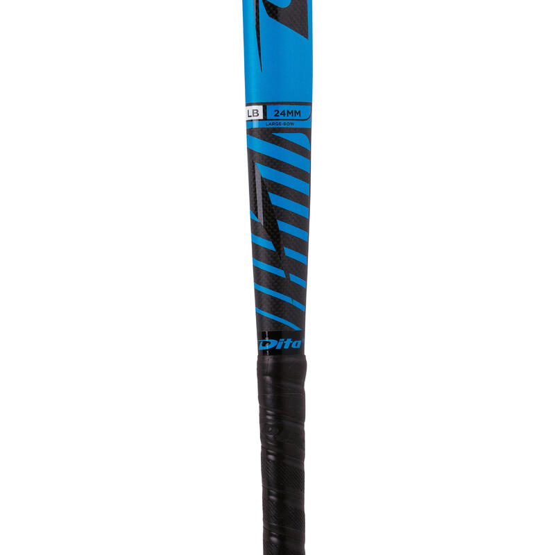 Veldhockeystick voor gevorderde volwassenen low bow 40% carbon FiberTecC40 blauw/zwart