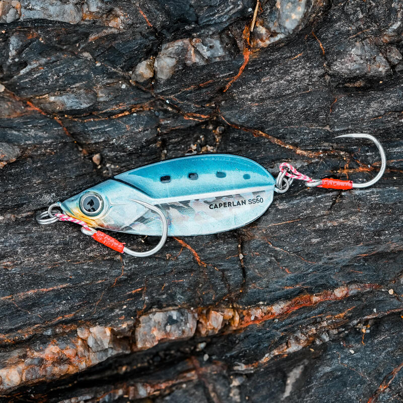 Casting jig voor vissen met kunstaas in zee Biastos Slow 60 g blauw