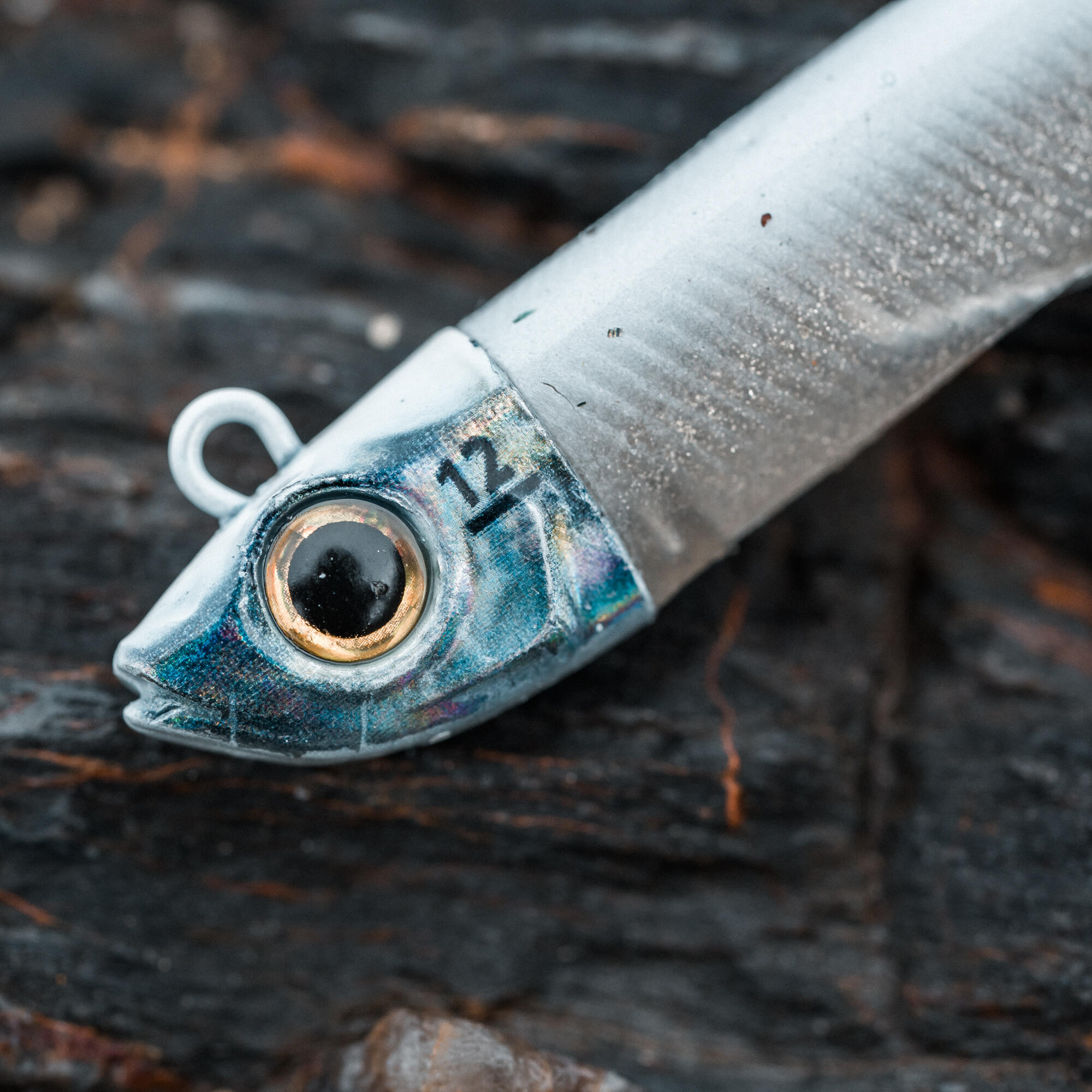 Set softbaits voor zeevissen Ancho 120 Texas shad zwarte rug/witte rug 12 g 8/11