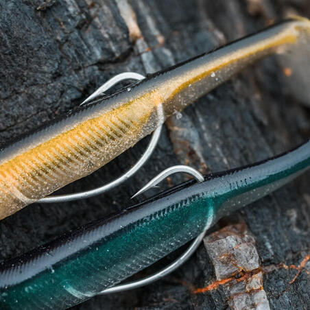 KIT leurres souples shad texan anchois ANCHO 150 55gr orange pêche en mer -  Decathlon