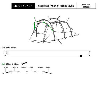 Inflatable Camping Tent Air Seconds 4.1 F&B 4 Person 1 Bedroom