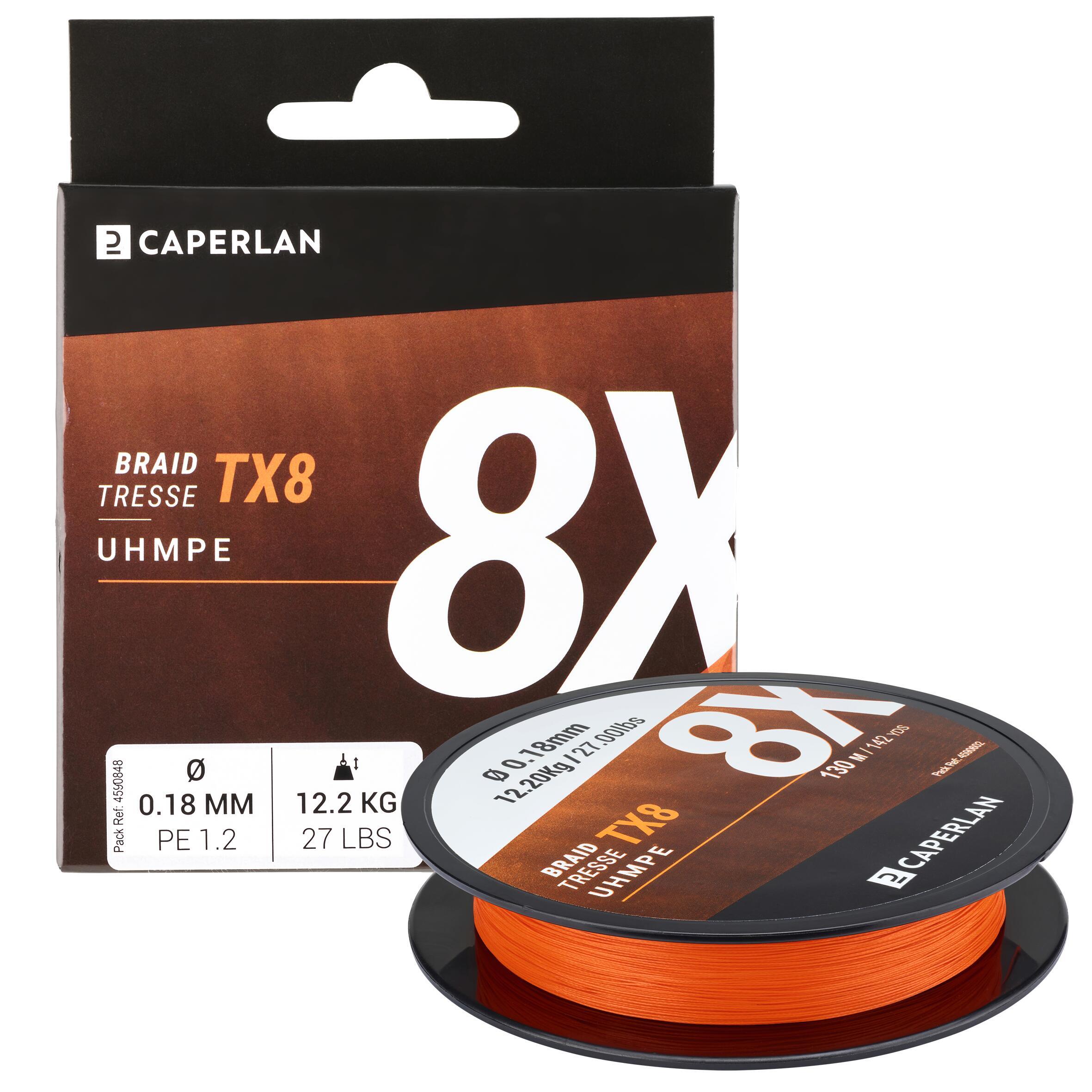 Caperlan Lure Fishing Braided Line TX8 130m - Orange