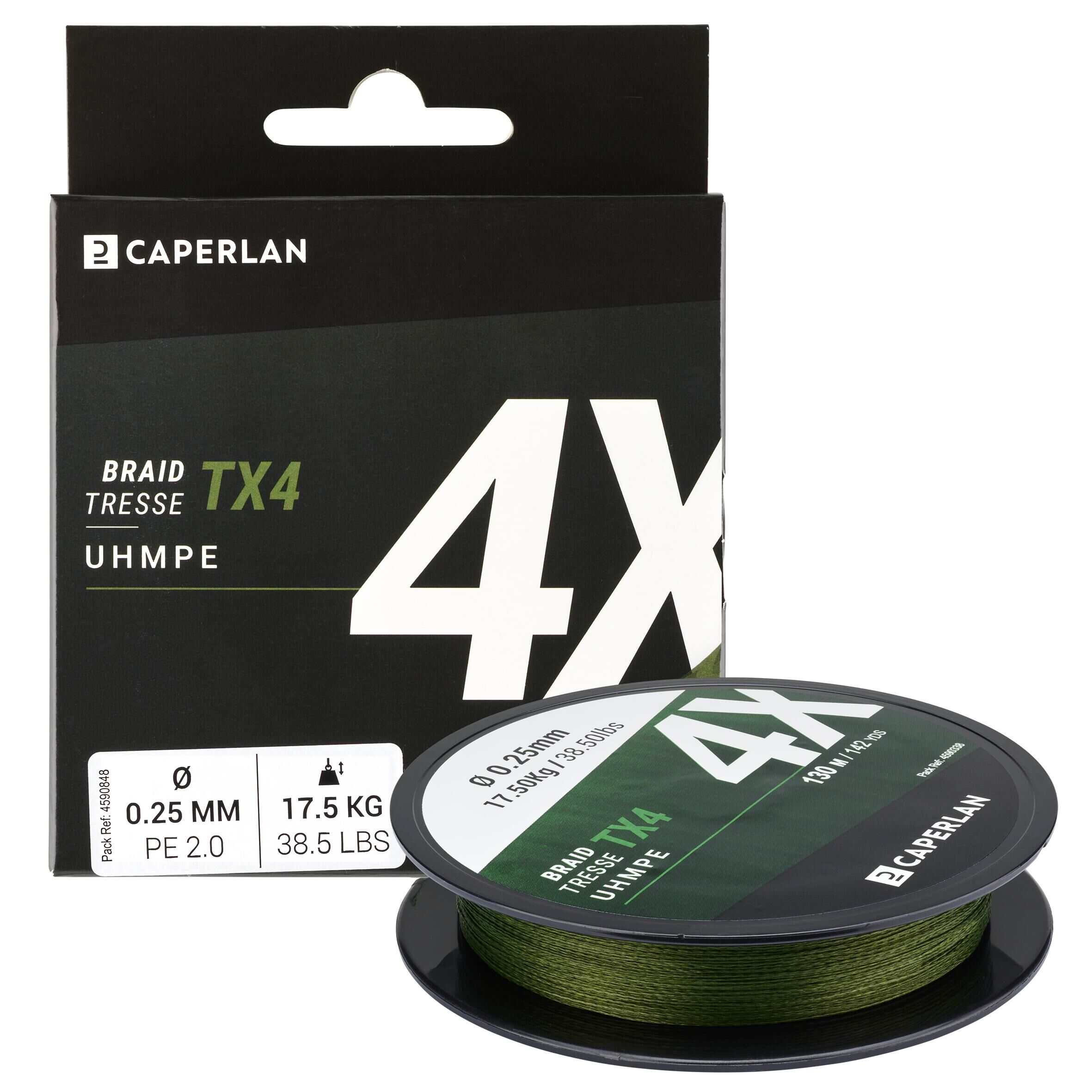 CAPERLAN LURE FISHING BRAIDED LINE TX4 KHAKI 130M