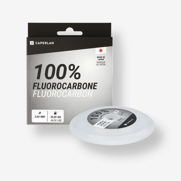 Spool of clear fluorocarbon fishing line