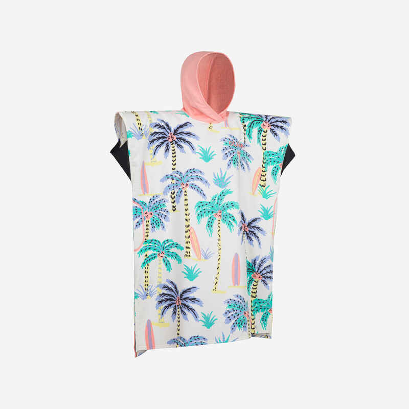 Surf-Poncho Kinder 550 Spot 135–160 cm beige/lila/koralle