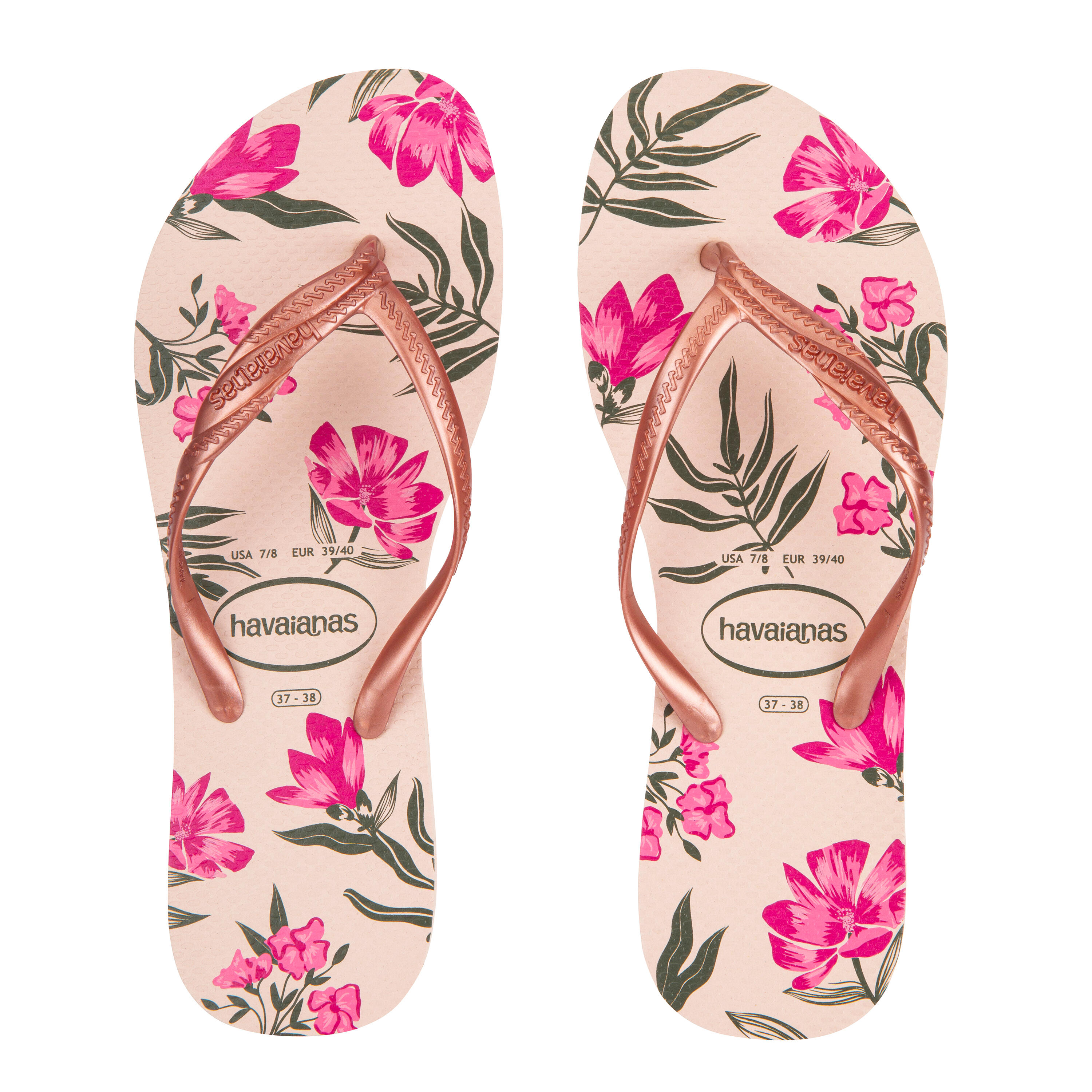 WOMEN'S FLIP-FLOPS HAVAIANAS Floral - Pink ComCam 2/6